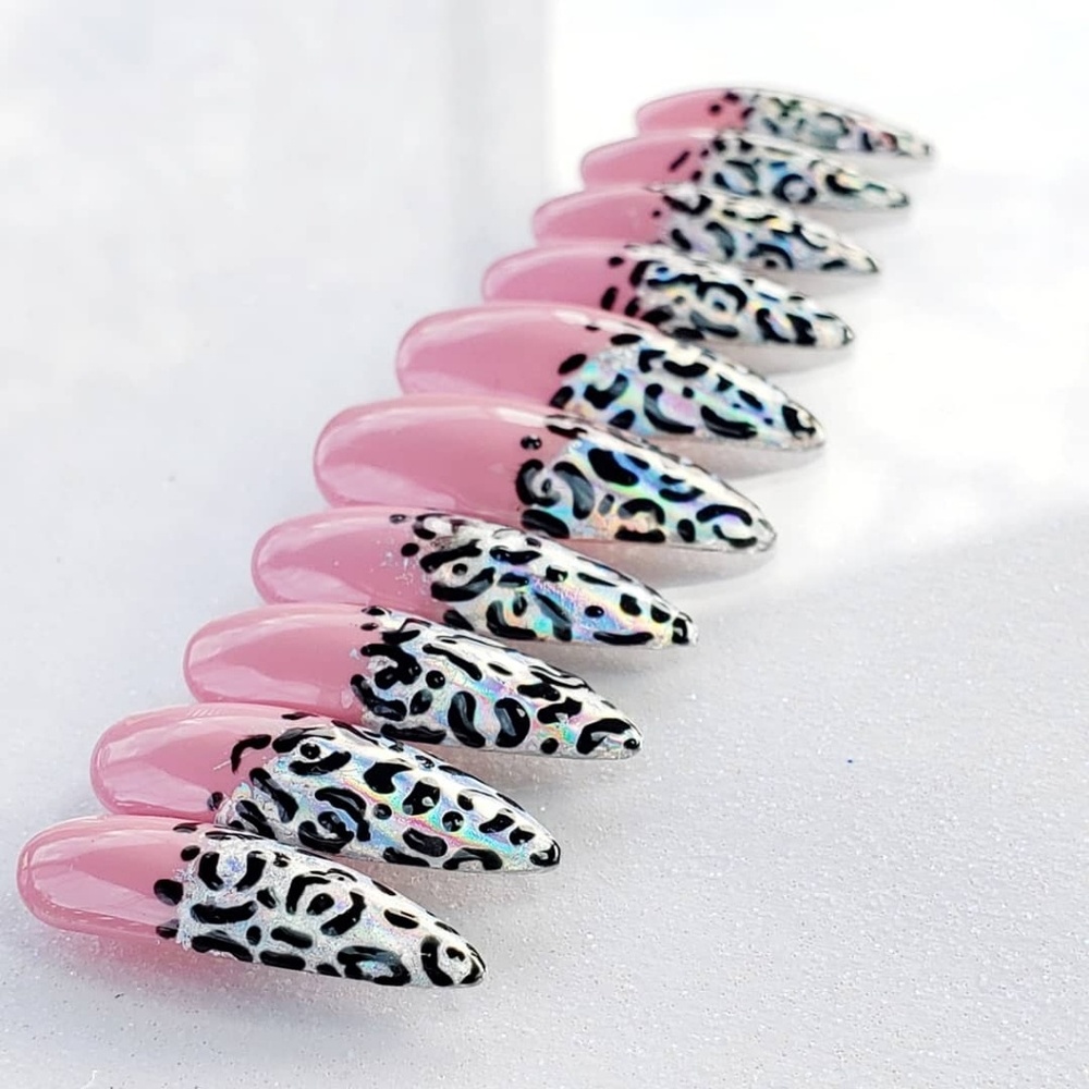 Pinky Mauve Sparkle Press On Set